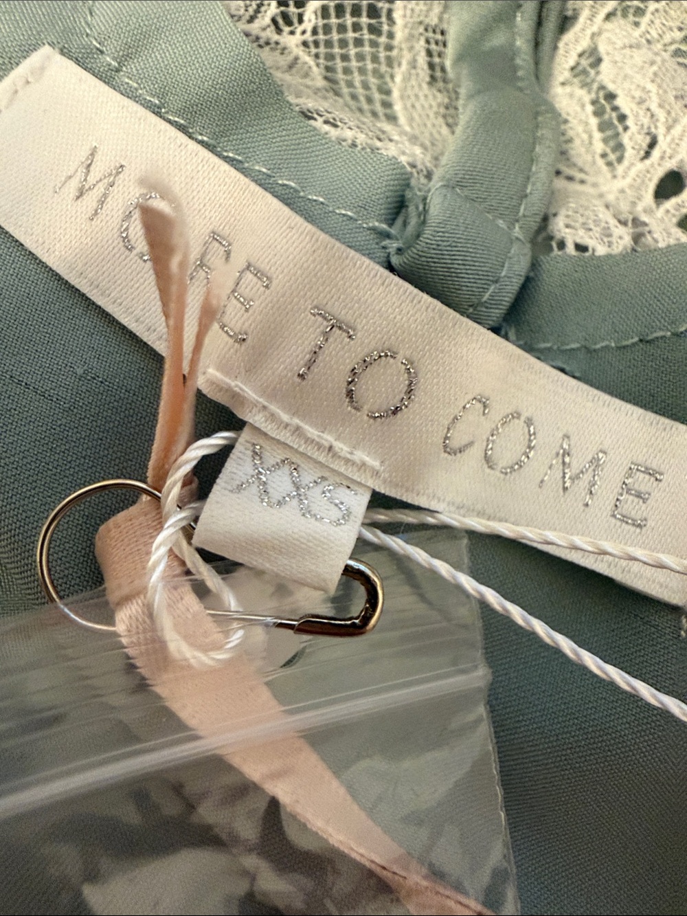 Delicate Lace-Trim Mini Slip Dress in Mint - Picture 12 of 14